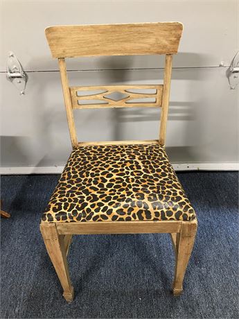 Cheetah Print Wood Chair