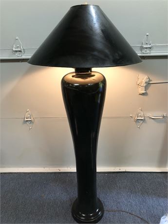 Tall Black Ceramic Lamp