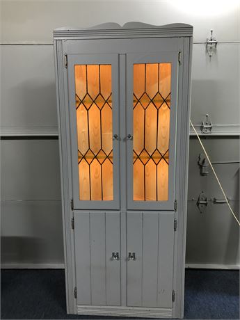 Stained Glass Corner Hutch