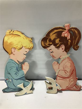 1950's Dolly Company - Cardboard Praying Girl/Boy