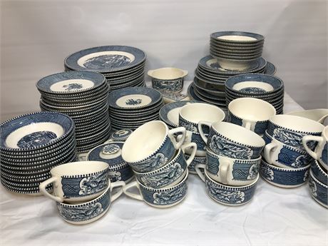 122 Piece Currier & Ives Royal China Set