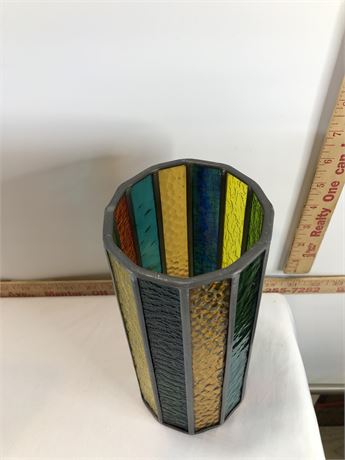 Lead Stained Glass Candle Cover