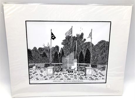 Ink Drawing - Vietnam Memorial - Ted Litkovitz