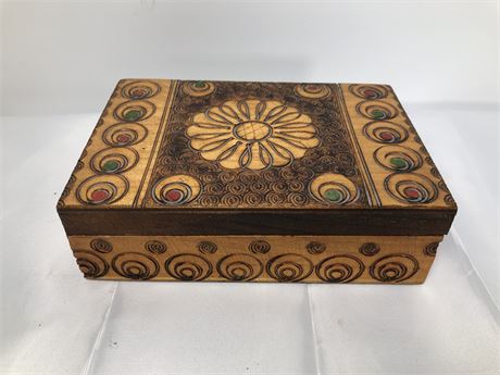 Carved Wood Trinket Box #2