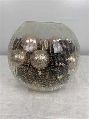 Glass Bowl With Ornaments