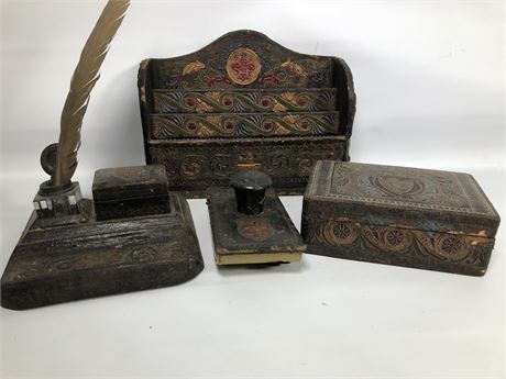 Italian Antique Desk Set