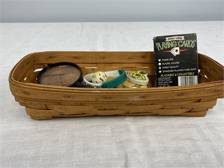 Longaberger Basket with Misc. Items