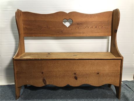 Wood Heart Bench Storage