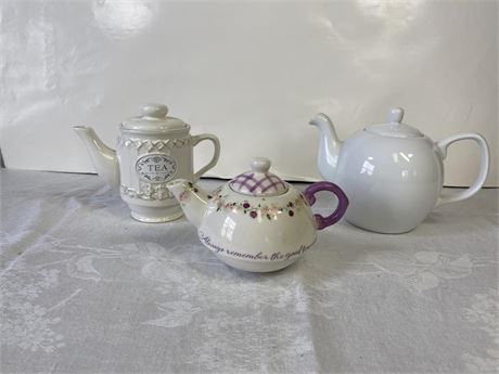 Three (3) Teapots