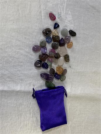 Bag of Polished Semi Precious Gem Stones