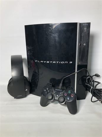 Playstation 3 Console with Wireless Controller and Headset