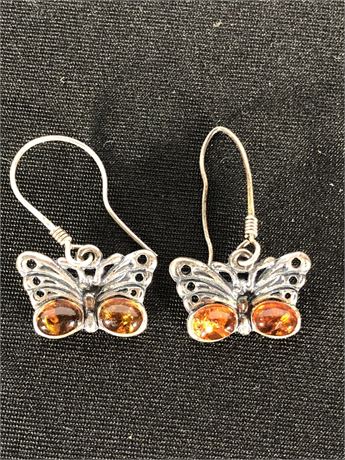 Sterling Butterfly Earrings - 4 Grams