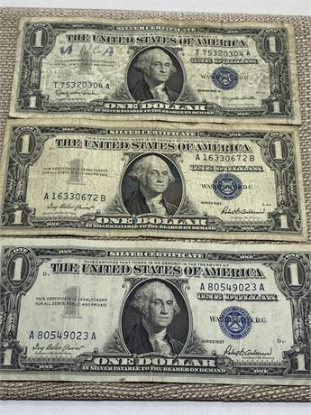 Three (3) 1957 Silver Certificates - Lot 2