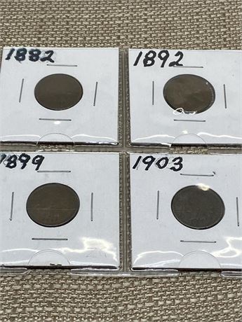 Four (4) Indian Head Pennies