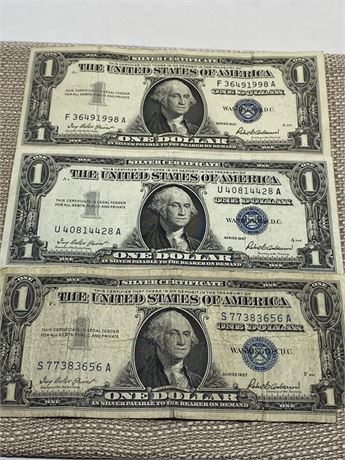 Three (3) 1957 Silver Certificates - Lot 3