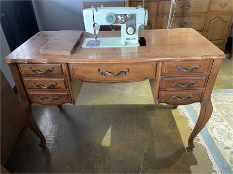 Mid-Century Desk and Hilton Sewing Machine