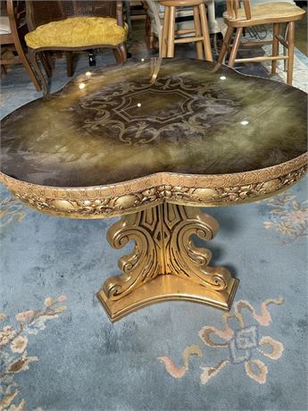 Ornate Glass Table Top End Table