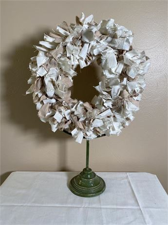 Fabric Wreath on Stand