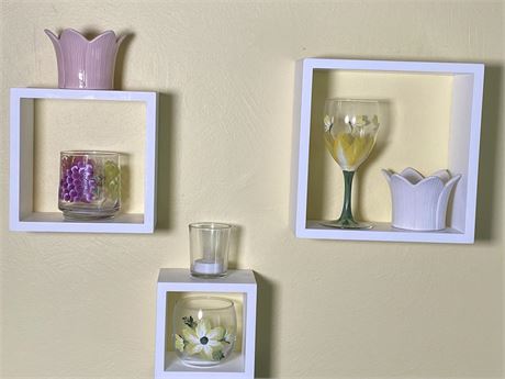 Cube Shelves with Decorations