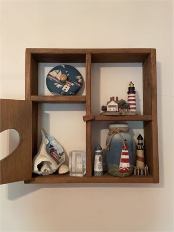 Hanging Wall Shelf with Nautical Decorations