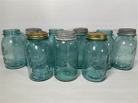 Blue Mason Jars