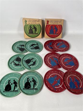 1950s Welches Grape Juice Metal Coasters