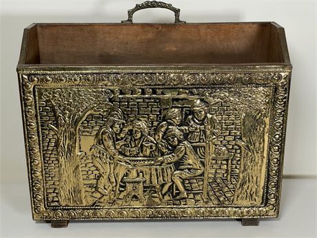 Brass Wood Kindling Box