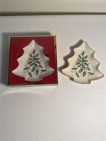 Pair of Lenox Holiday Tree Candy Dishes