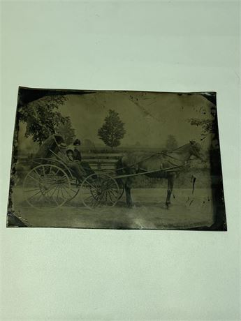 Horse and Carriage Tintype
