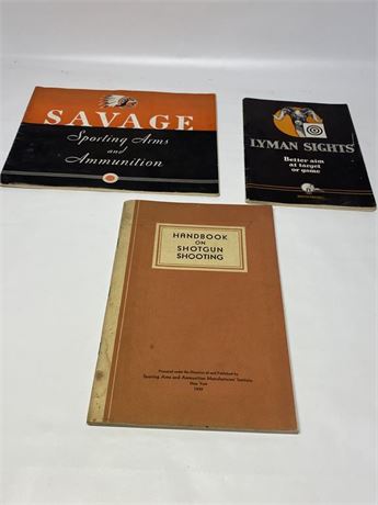 Savage & Lyman Catalogs and a Handbook on Shotgun Shooting