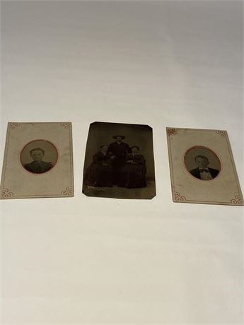Three (3) Tintype Portraits