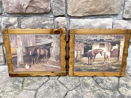 Horse Prints - On Wood