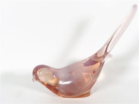 Fenton Peaches & Cream Glass Bird