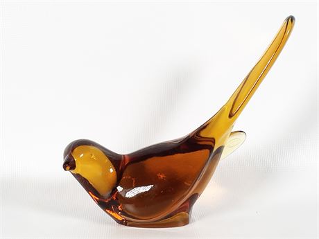 Fenton Amber Glass Bird