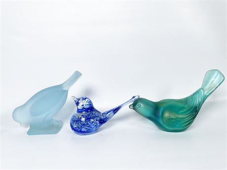 Blue & Green Bird Trio - Lot 2