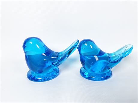 Blue Glass Bird Duo - Lot 1