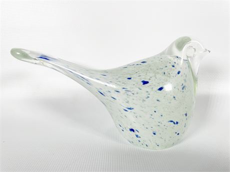 Speckled Blue Glass Bird