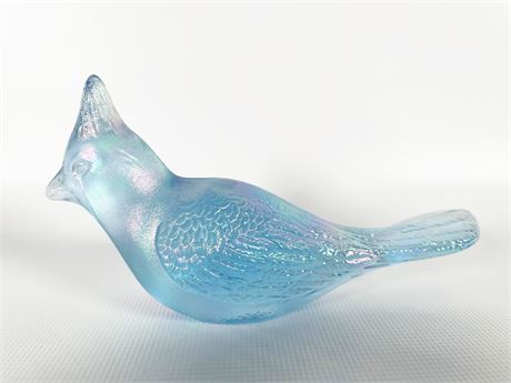 Fenton Blue Iridescent Cardinal