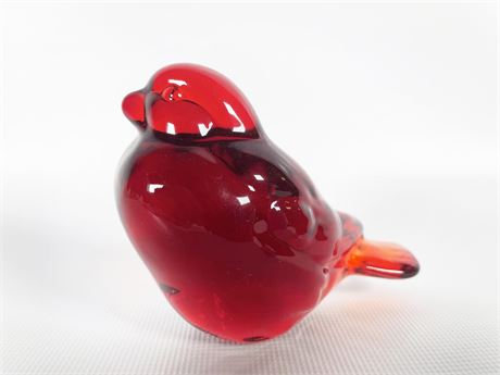 Fenton Amberina Glass Bird