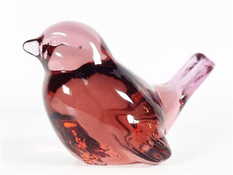 Fenton Cranberry Glass Bird