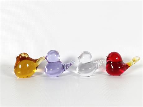 Miniature Glass Bird Quartet