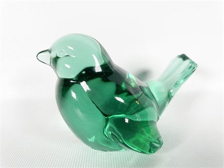 Fenton Sea Mist Green Glass Bird