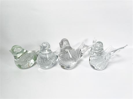 Clear Glass Bird Quartet