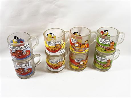 Eight (8) McDonalds Garfield Mugs