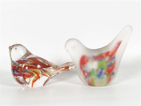 Vibrant Color Glass Birds