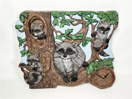 Raccoon Ceramic Clock