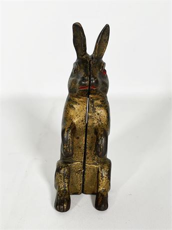 Cast Iron "Begging" Rabbitt Bank