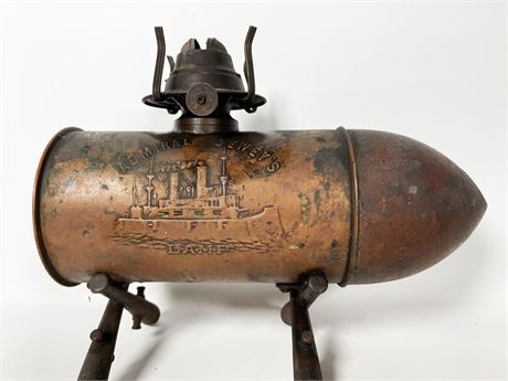 Admiral Dewey Artillery Shell Oil Lamp